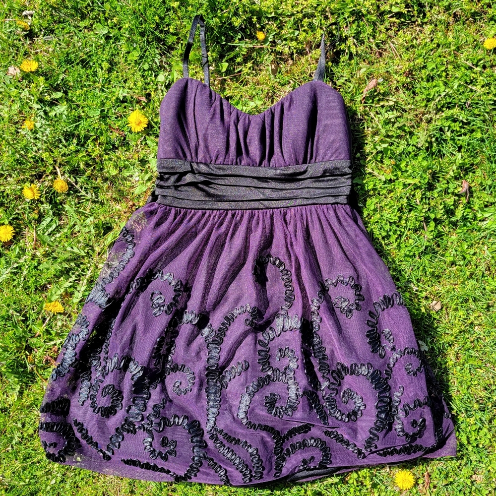 Purple & Black Dress